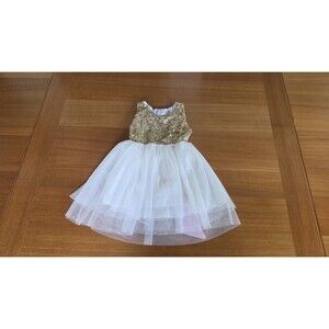 Toddlers Girls Gold Sequin Tutu Dress READ Description
